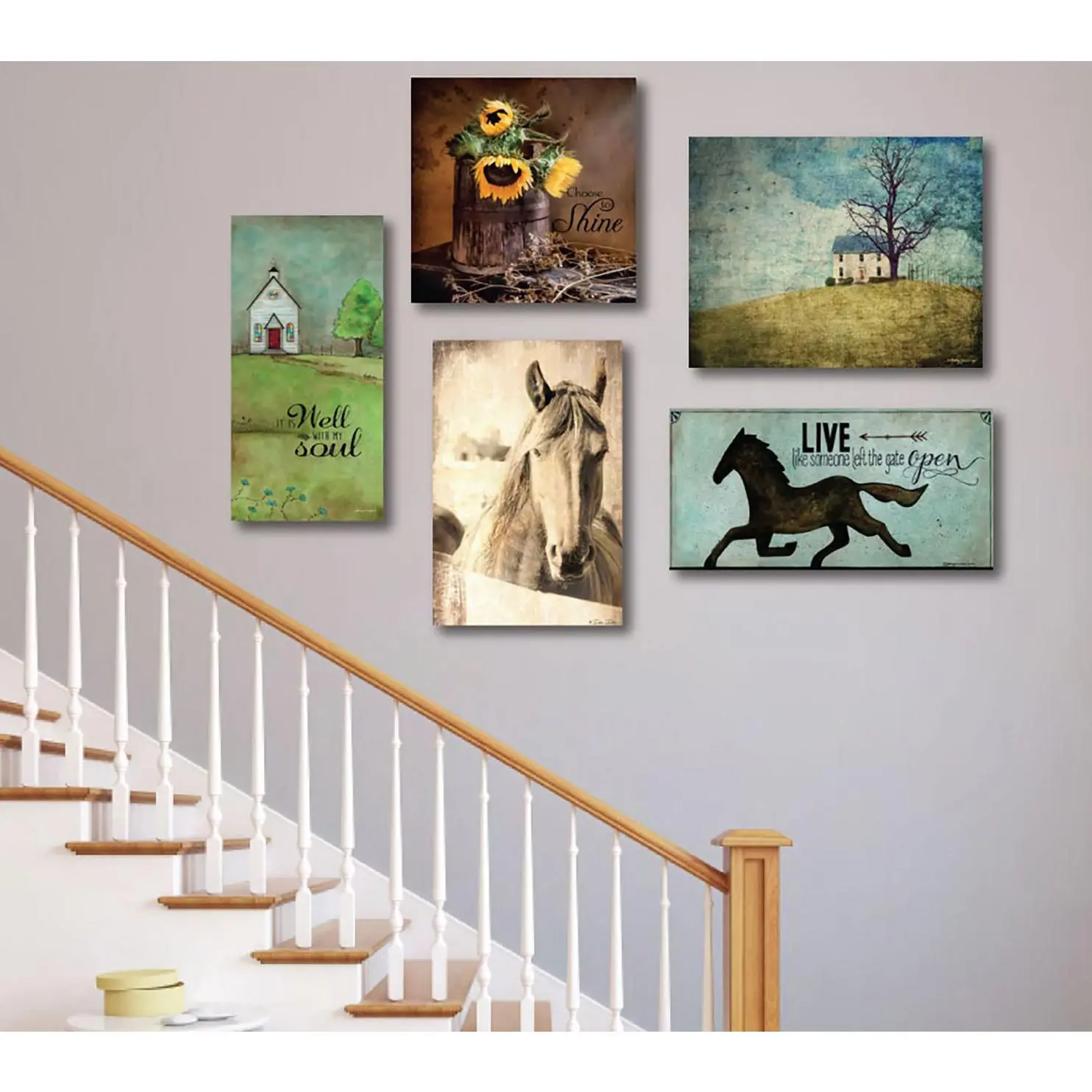 Courtside Market House Farm 5-Piece Canvas Set