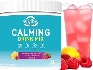 Calm Magnesium Powder, Cortisol Supplements Drink Mix No Sugar for L-Theanine, KSM66 Ashwagandha, Magnesium Glycinate, Vitamin D3, Relaxation, Focus, Raspberry Lemonad, 30 Servings