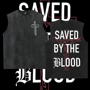 washed vest washed vest Saved By The Blood Unisex Washed T-shirt Vintage  Jesus Shirt Jesus  Christian Merch Christian Apparel God Apparel