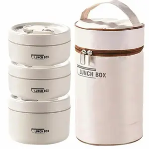 Portable Lunch Box Set with Insulated Bag, 3 Independent Stackable Containers, Insulated Lunch Compartment, Ideal for Adults & Kids, Perfect for Work & School Meals