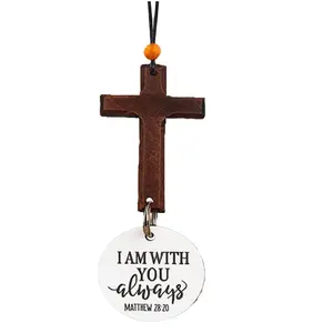 Cross for Car Mirror Hanging Christian Gifts for Men, Women, Bible Study - Scan Phone for Daily Bible Verse Car Rearview Decor Accessories, Mothers Day Jesus Religious Gift for Mom Keychain