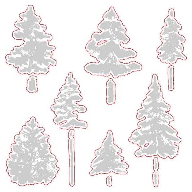 Honey Bee Stamps - Honey Cuts - Watercolor Pines