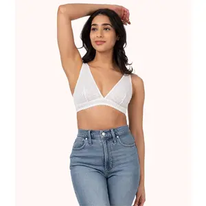 The Crochet Lace Plunge Bralette: Fresh White