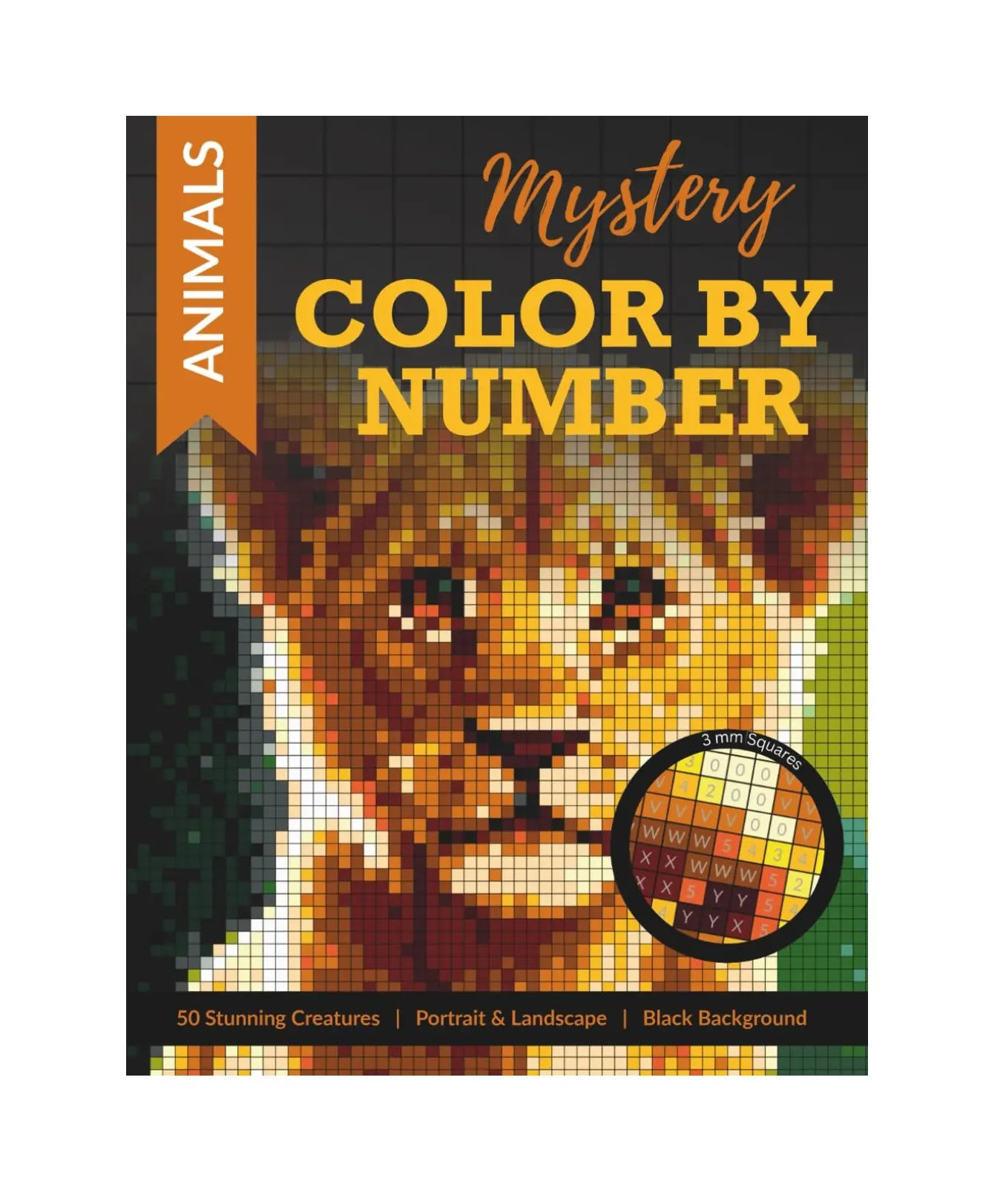 Mystery Color by Number Animals: A Relaxing Color Quest for Adults Featuring 50 Wildlife Mosaic Designs coloring book