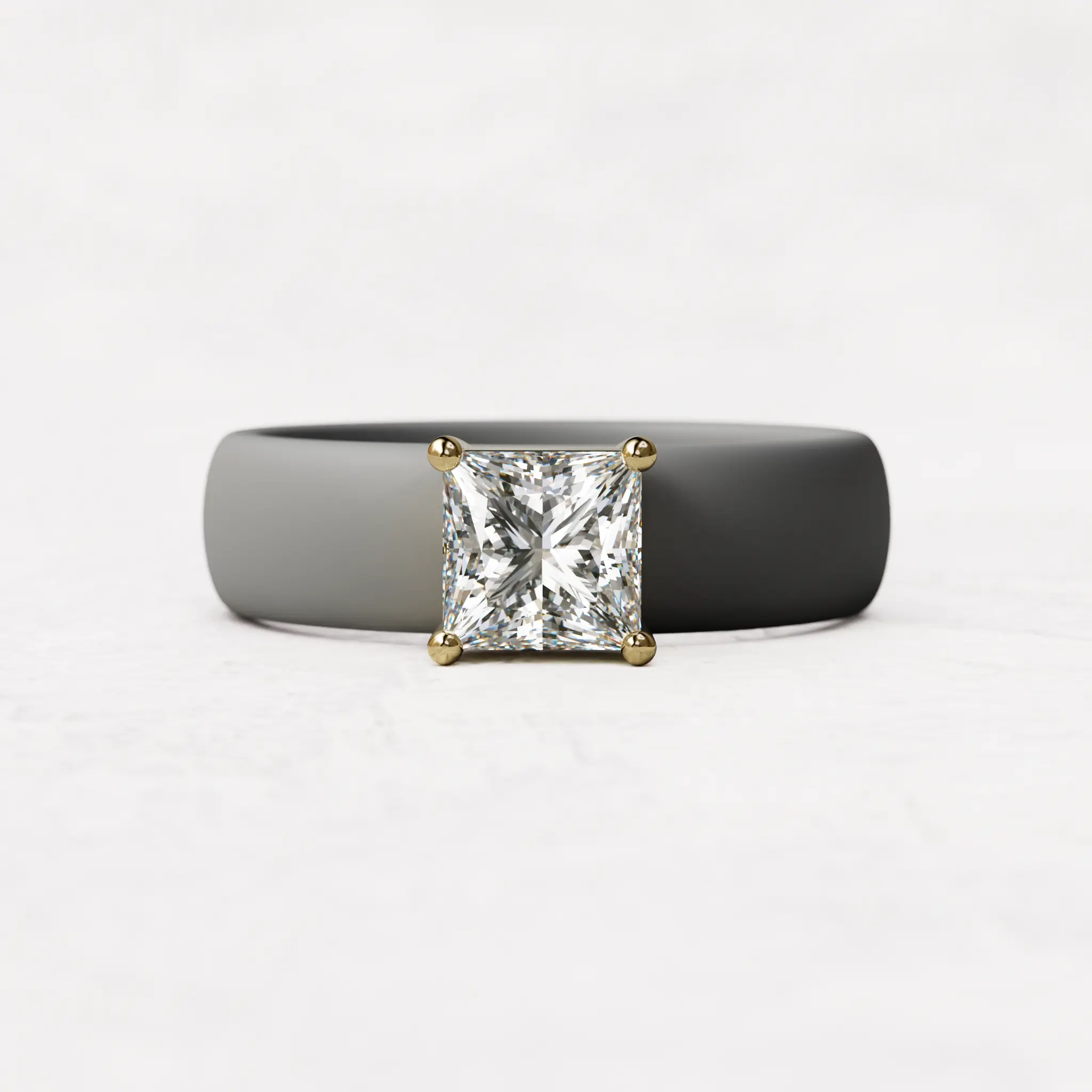 Princess Cut Moissanite Silicone Ring | 1 Carat