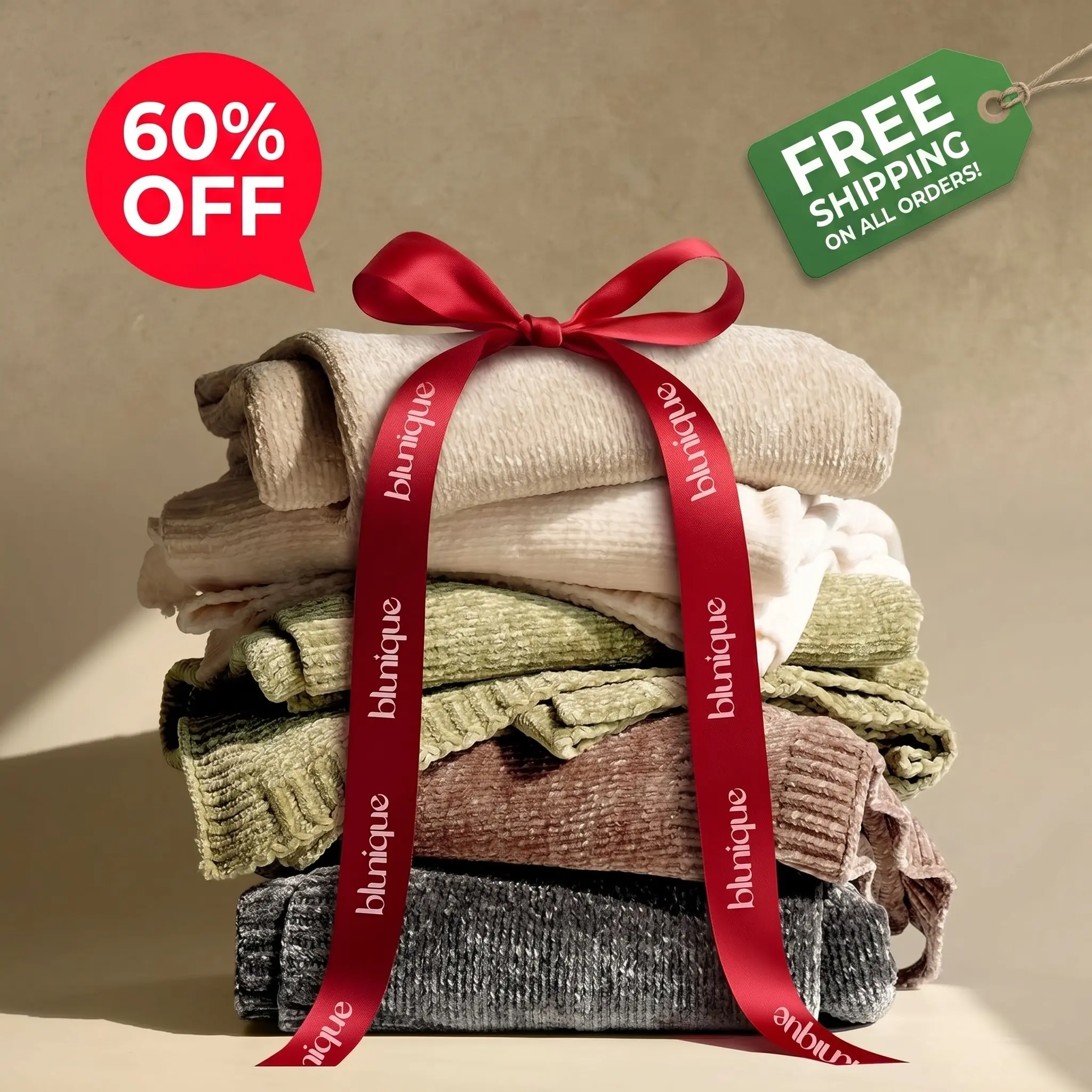 【BUY ONE GET ONE FREE】Blunique Chenille Throw Blanket - Gentle Soft, Lightweight, Soft Fluffy, Breathable Decorative Leisure Gift Blanket for Sofa, Bed, Gentle Soft Blanket