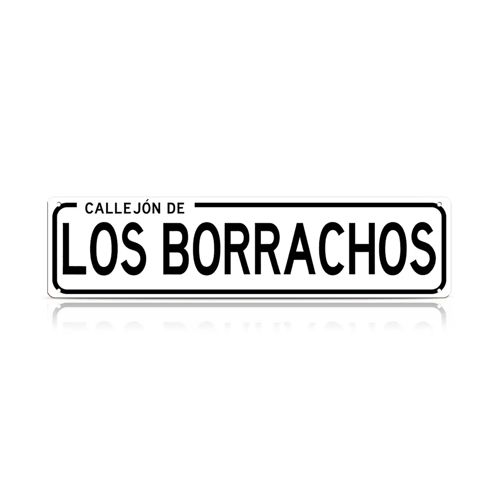 Callejón de los Borrachos Funny Mexican Street Sign 16×4 Inch – CDMX Cantina Decor, Spanish Bar Wall Art, Latino Home & Kitchen Tin Sign