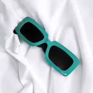 Turquoise and Black Unisex Sunglasses with Polycarbonate Impact-Resistant Lenses UV400 Protection Fashion Eyewear for Men and Women