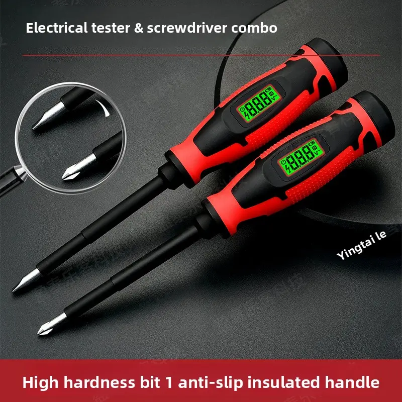 2-in-1 Digital Voltage Tester Pen & Screwdriver, NCV Non-Contact Induction, High-Definition Digital Screen, Safe Portable Compact Build, Voltage Readings for Electricians, Circuit Check, Wire Checking, DIY Enthusiasts