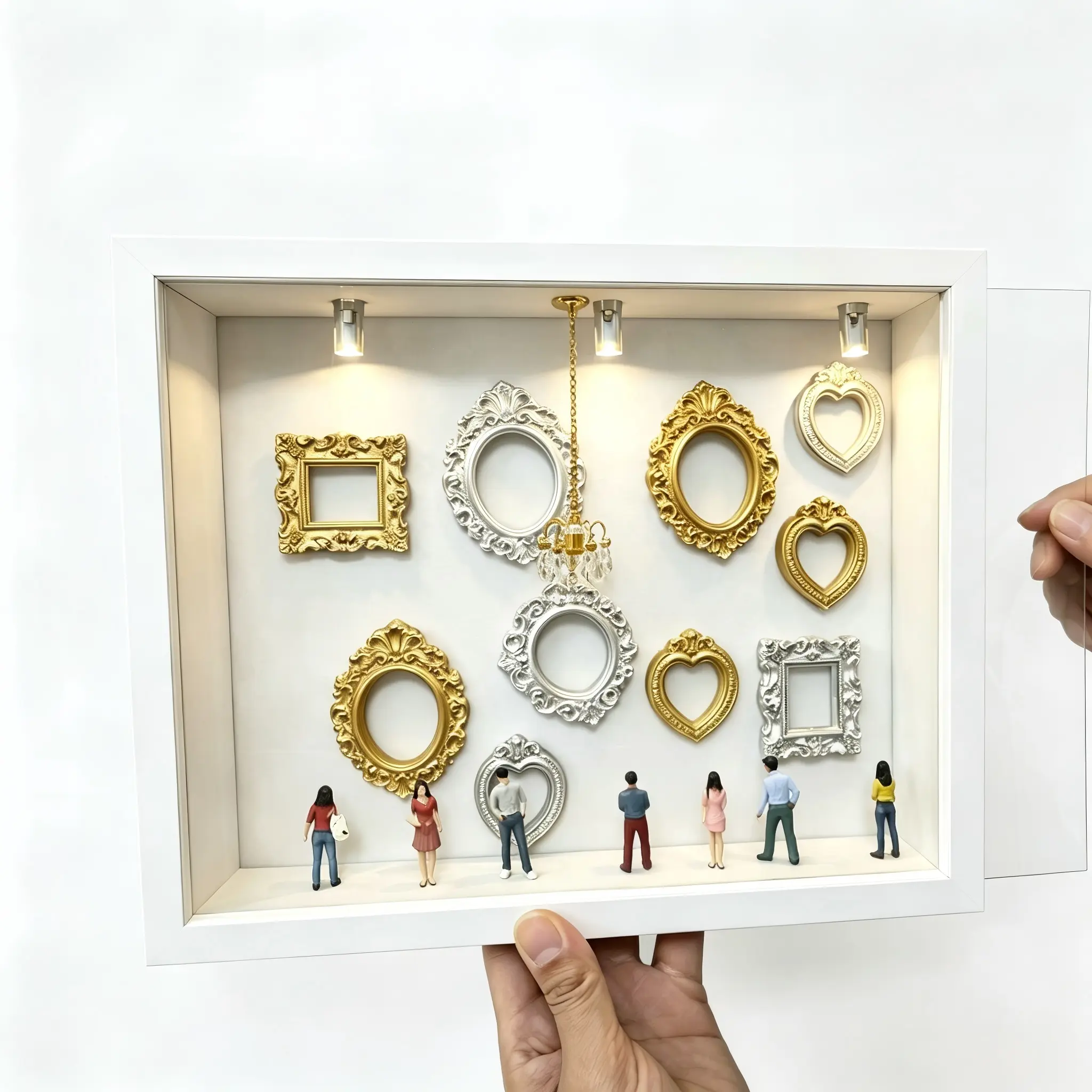 White photo frame with white background