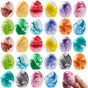 28 Pcs Easter Sidewalk Chalk Eggs Set, Easter Eggs Chalks, Gifts for Boys Girls Kids Toddlers Basket Stuffers Fillers Party Favors(Marble Color)