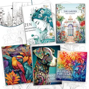 Abstract Themed Painting Book Set, 5 Counts/set, Nature, Garden, Animal Theme Painting Book, Gift for Holiday, Stocking Stuffers, Adult Coloring Book, Art Painting, Paint by Numbers, Christmas Gifts, Painting Ideas, Art Painting Kit