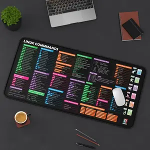 [SALE UP TO 45%] Linux Commands Cheat Sheet Desk Mat_ Terminal Shortcuts & Git Essentials