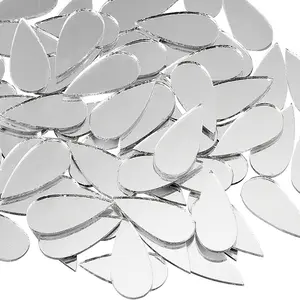 1 Set 100pcs Mini Water Drop Mirror Wall Stickers, Decoration Items, Self-Adhesive Acrylic Decorative Tiles, Modern Style Easy Installation (silver Color)