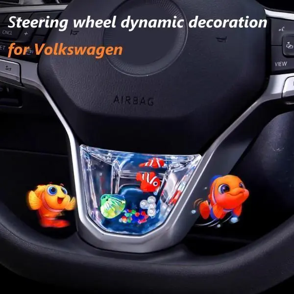 For VW Volkswagen Psssat/Psssat CC/ Jetta6/Tiguan L/Golf/ID3/4/6/Bora/Sagitar/T-ROC/Tayron/Tarek/Talagon/Magotan/Lavida Car Steering Wheel Dynamic Sequins Interior Accessories Modified Car Accessories