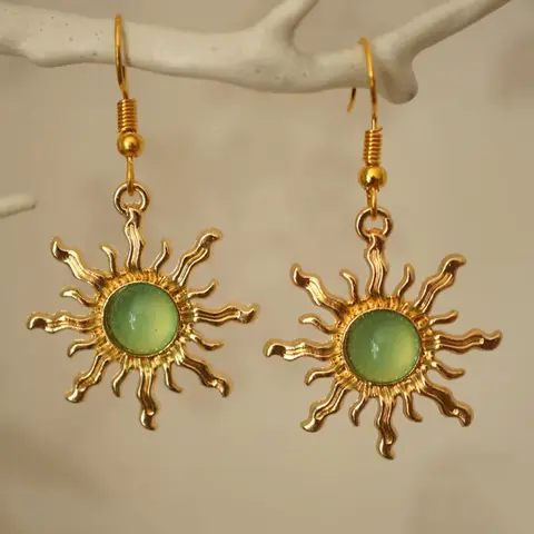 Sun Design Dangle Earrings, Dangling Earrings, Dangly Earrings, Statement Earrings, Fashionable Jewelry for Women, Casual Trendy Jewelry, Trendy All-match & Exquisite Jewelry for Birthday Gift, Trendy Fashionable Accessories