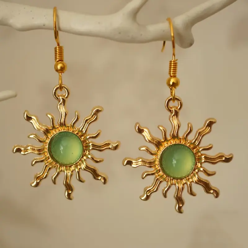 Sun Design Dangle Earrings, Dangling Earrings, Dangly Earrings, Statement Earrings, Fashionable Jewelry for Women, Casual Trendy Jewelry, Trendy All-match & Exquisite Jewelry for Birthday Gift, Trendy Fashionable Accessories