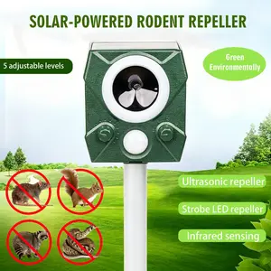 Outdoor Solar Ultrasonic Pest Repeller, New Model, Waterproof Rodent Bird Mosquito Control, Ideal for Garden Farm Home Use, Rodent Repellent