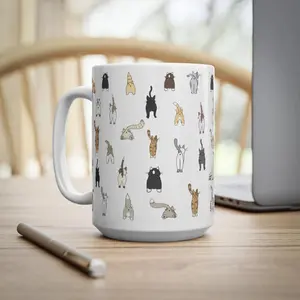 Funny Cat Butt Mug, Sarcastic Cat Lover Coffee Mug, Cute Cat Pattern Mug, Gag Gift for Cat Moms Dads