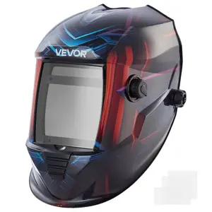 VEVOR Welding Helmet Auto Darkening, 3.66x 1.69 True Color Welding Hood, Solar - Powered Welder Mask 2 Arc Sensors, Shade 4/9 - 13 for TIG MIG ARC Weld Grinding - CRIUS Series (Yellow Flame Pattern)