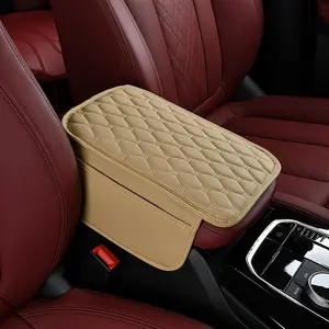 Center Console Cover, Upgraded Leather Arm Rest Cover for SUV, Middle Armrest Console Cover with 2 Storage Bags Scratch Resistant Universal Accessories ,Universal Fit for Cars/Trucks/SUVs