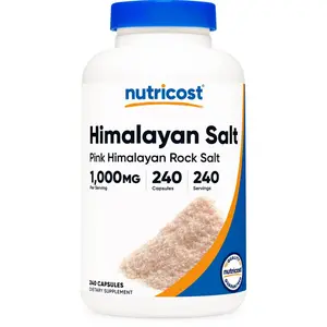 Nutricost Himalayan Salt (Himalayan Rock Salt) 1000mg, 390mg Sodium, 240 Capsule