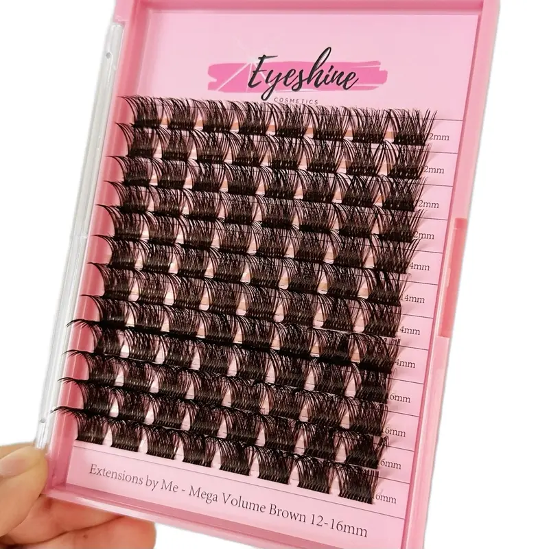 Eyeshine Mega Volume (Brown 12-16mm) lash clusters only glue sold separately