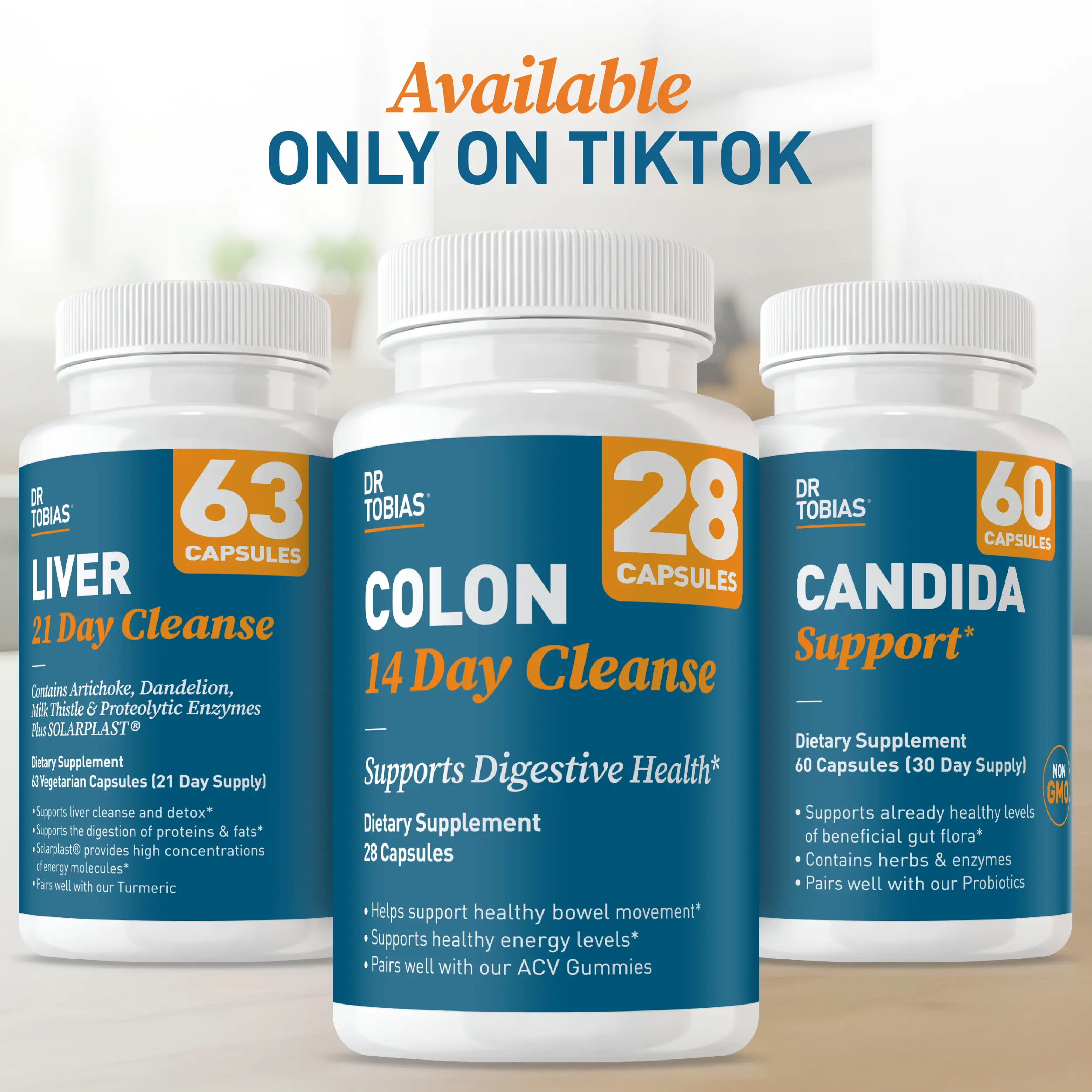 Cleanse & Balance Support Bundle - Colon 14 Day Cleanse, Liver 21 Day Cleanse, Candida Support