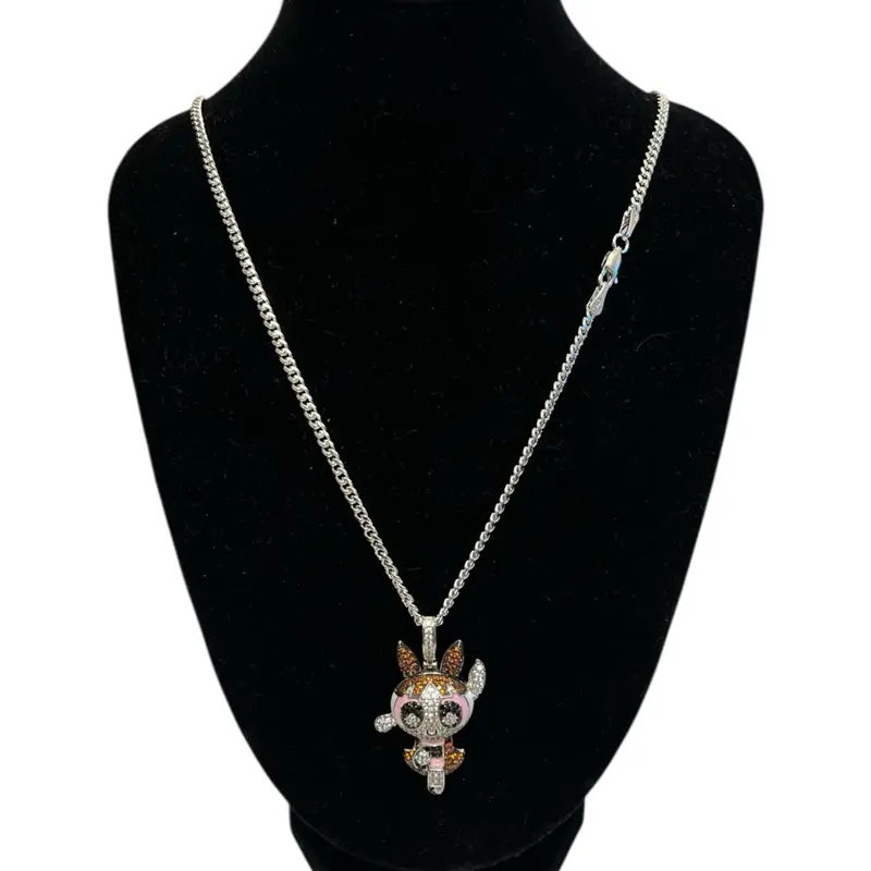 Cartoon Character Pendant Necklace - Sparkling Design Featuring Character Charm on Chain