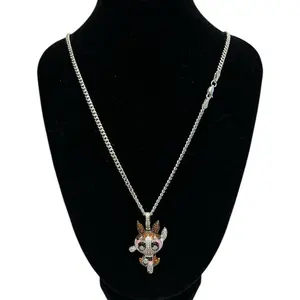 Cartoon Character Pendant Necklace - Sparkling Design Featuring Character Charm on Chain