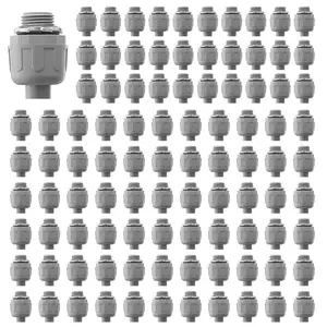 fathersdaygift VEVOR 1/2 in 100 pcs Liquid Tight Connector Non-Metallic Conduit Fitting Connector