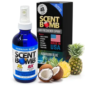 Scent Bomb Hawaiian Blue Scent Air Freshener Spray, Long-Lasting Odor Eliminator for Home & Car, Effective Deodorizer for Kitchen, Bathroom, Fresh Room Spray & Smell Neutralizer
