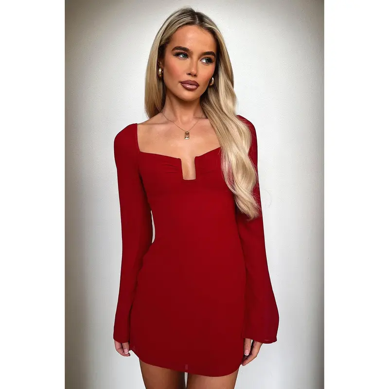 red sleeved dress amazon