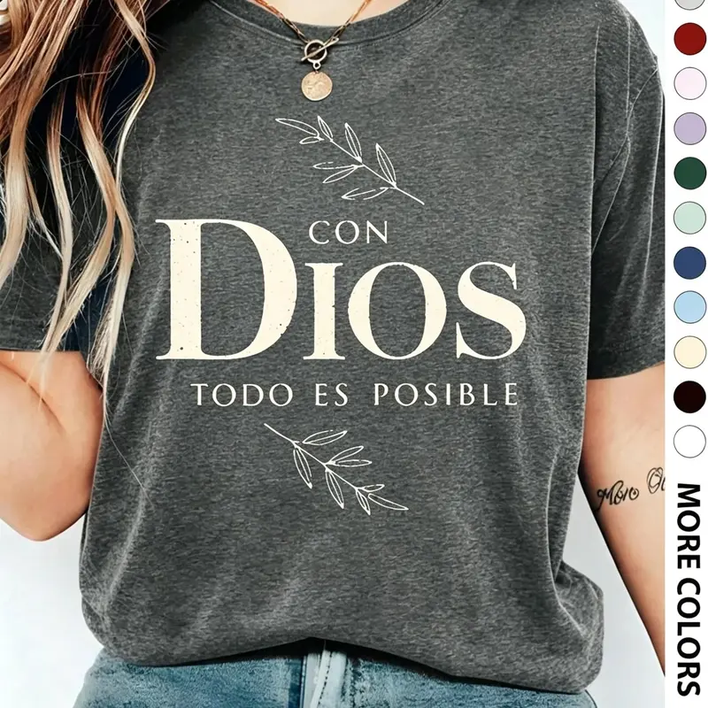 Women's Letter Print Round Neck Tee, Vintage Trendy Casual Drop Shoulder Short Sleeve Fitted T-shirt for Daily Wear, Ladies Summer Outfit, Womenswear, Graphic Shirt