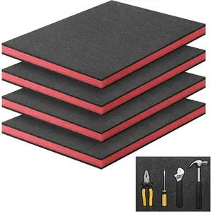 Tool Box Foam 16 x 12 x 1 inch, 4 Packs Cuttable Foam Inserts for, Polyurethane Sheets, Toolbox Organizer for Drawer Liner Tool Shadow