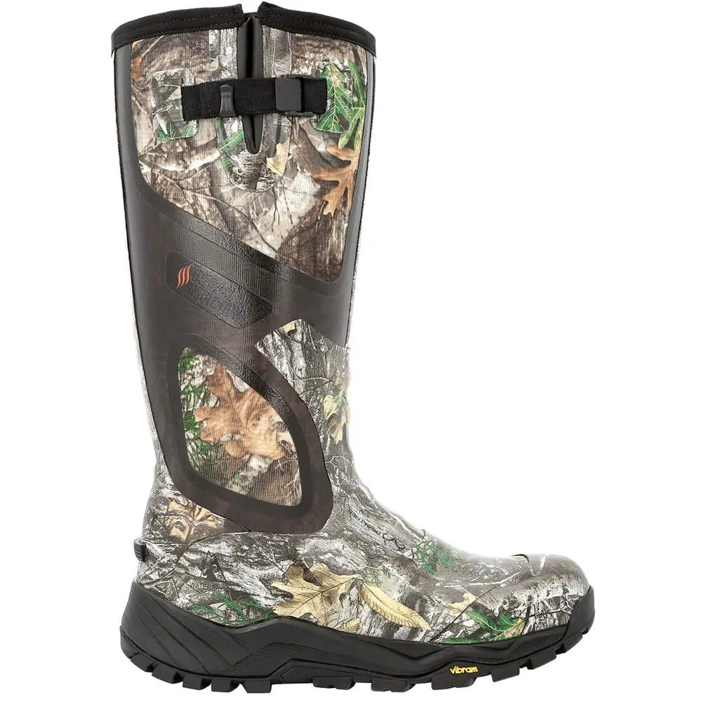 Rocky Mens Xrb 1000G Insulated Waterproof Camo Rubber Round Toe Rain Casual Boots Knee High - Green