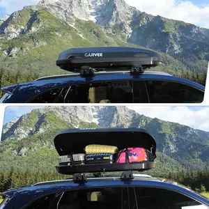 Garvee Hard Shell Rooftop Cargo Carrier – 11.5 cu ft, Dual-Side Opening, 135 lbs Capacity, Includes Secure Straps & Keys, Universal Fit for Most Vehicles, Ideal for Travel & Extra Storage, Black