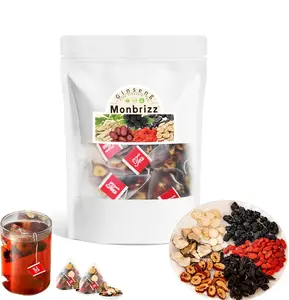 Monbrizz kidney tea formula Ginseng Six treasure tea te divina, maca root, Goji berries, turmeric kidney formula ginseng eight treasure Cleanse Detox Caffeine-Free Tea (20count)