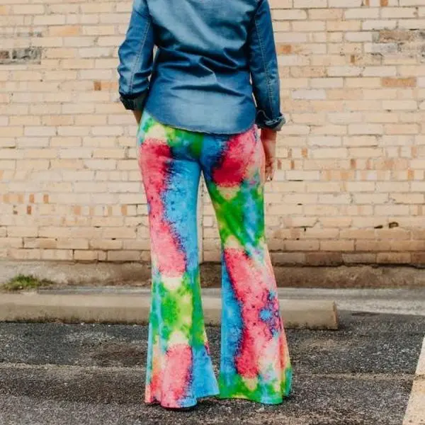 NEON TIE DYE BASIC FLARE PANTS
