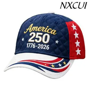 NXCUI America 250th Anniversary Baseball Cap, 1776-2026 USA Flag Embroidered Hat, Adjustable Patriotic Dad Hat for Men Women