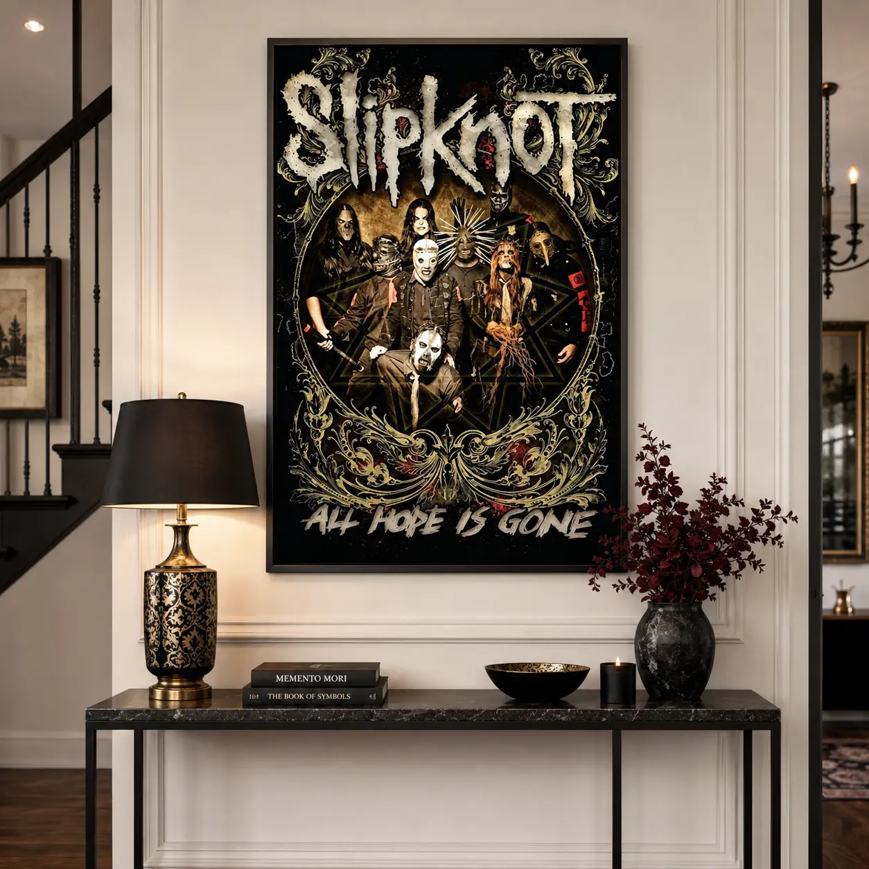 slipknot poster, Heavy Metal Band Wall Art Print, fall decor 2026, Vintage Rock Decor for Bedroom Man Cave Dorm Gift for Metal Music Fans
