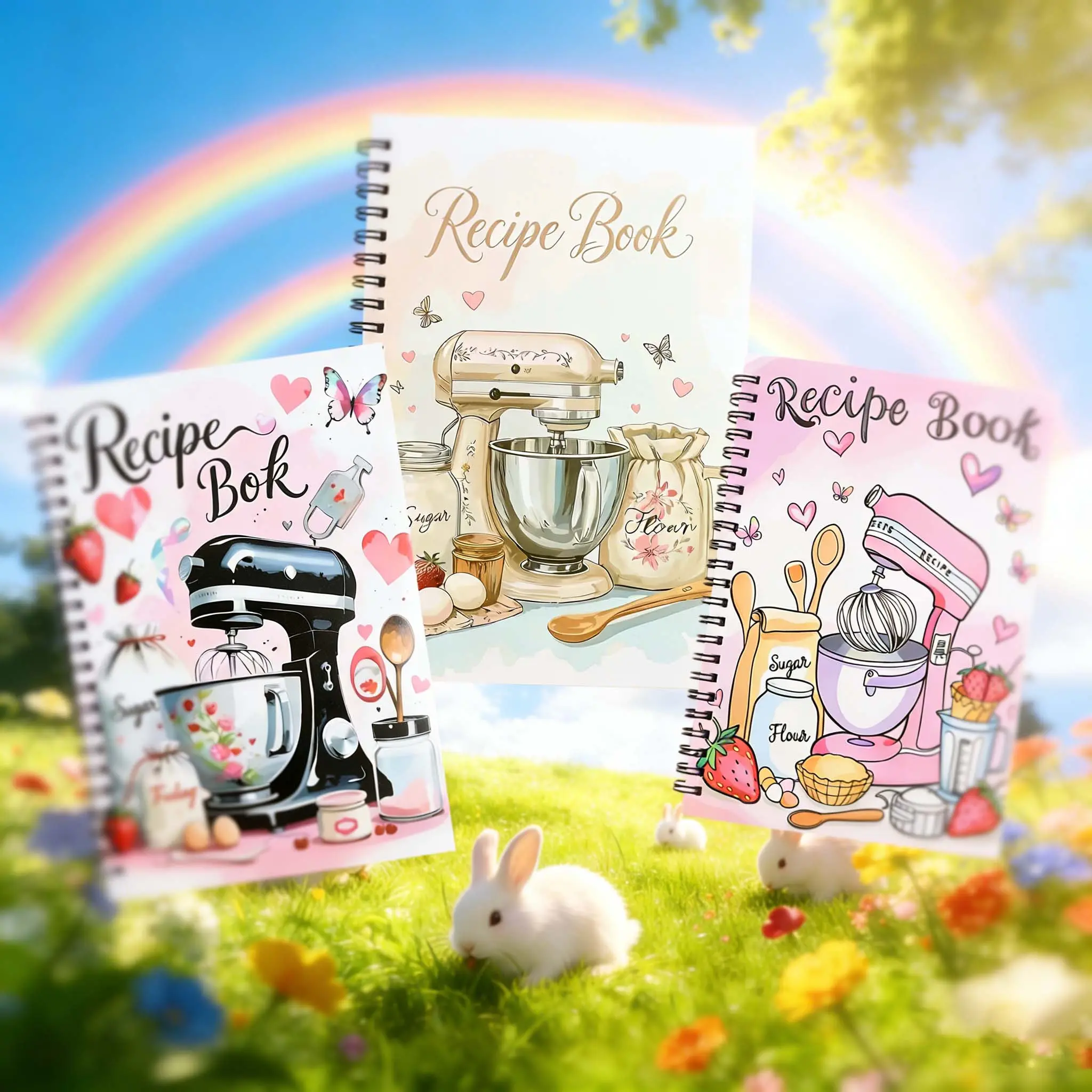 3pcs/1pc Aesthetic Recipe Spiral Coil Notebook Journal, Home Cookbook, Ideal for Cooking Enthusiasts and Meal Planners, Perfect Kitchen Accessory