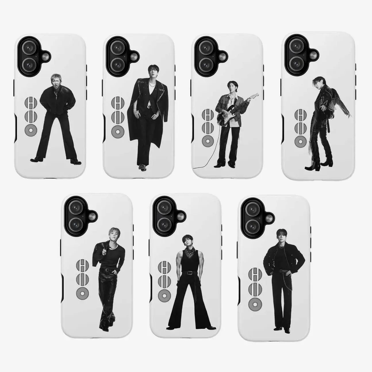 7Styles Music Arirang Comeback KPOP Merch Tough Phone Case, Black & White Tone Case Cover for iPhone 17 Promax & more