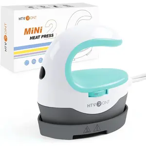Heat Press Mini Heat Press Machine, Small Heat Press Portable Iron Press Machine for T Shirts, Hats, Heating Transfer Projects (Mint)