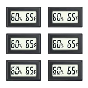 6 Pack Mini Indoor Temperature Humidity Meter Gauge Thermometer Hygrometer LCD Display Fahrenheit (?) for Humidors Greenhouse Garden Cellar Jars Closet