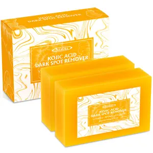 Mioauxoi Kojic Acid Dark Spot Remover Soap Bars with Vitamin C, Retinol, Collagen, Turmeric - Original Japanese Complex Infused with Hyaluronic Acid, Vitamin E, Shea Butter, Castile Olive Oil (2 Pack)