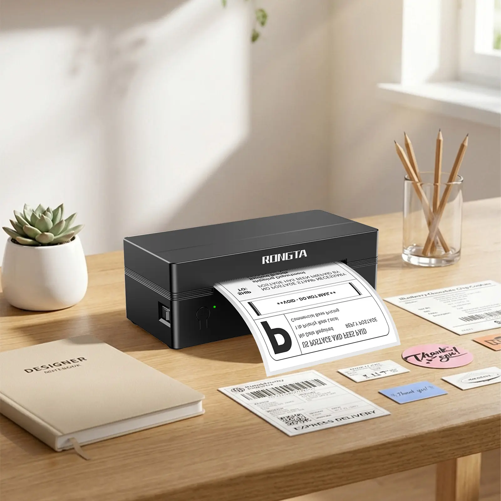 RONGTA TENSPEED RP425 Portable Inkless Thermal Printer - Bluetooth Wireless Label Printing Machine, Compatible with iOS, Android, Windows, Mac, Chromebook, Ideal for Online Sellers, Includes 5 Test Labels