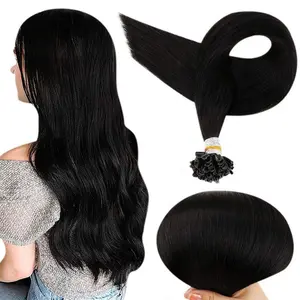 U Tip Virgin Human Hair Extensions Brazilian 12-20 Inch Light And Bouncy Hand-made Permanent Hair Unprocessed Hair Extensions For Goddess 0.6g/Strands