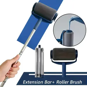 Multifunctional Home Paint Roller Brush with Extensible Handle, Self-Adhesive Large Rollers, High Density Head, Latex Paint Tool
