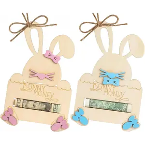Easter Bunny  Holder for  , Easter  Card Holder Basket Tag, Basket Stuffers Gifts for , , Teens, Easters Basket Decorations for  Boy, Girl, Grandchildren (2Pcs)